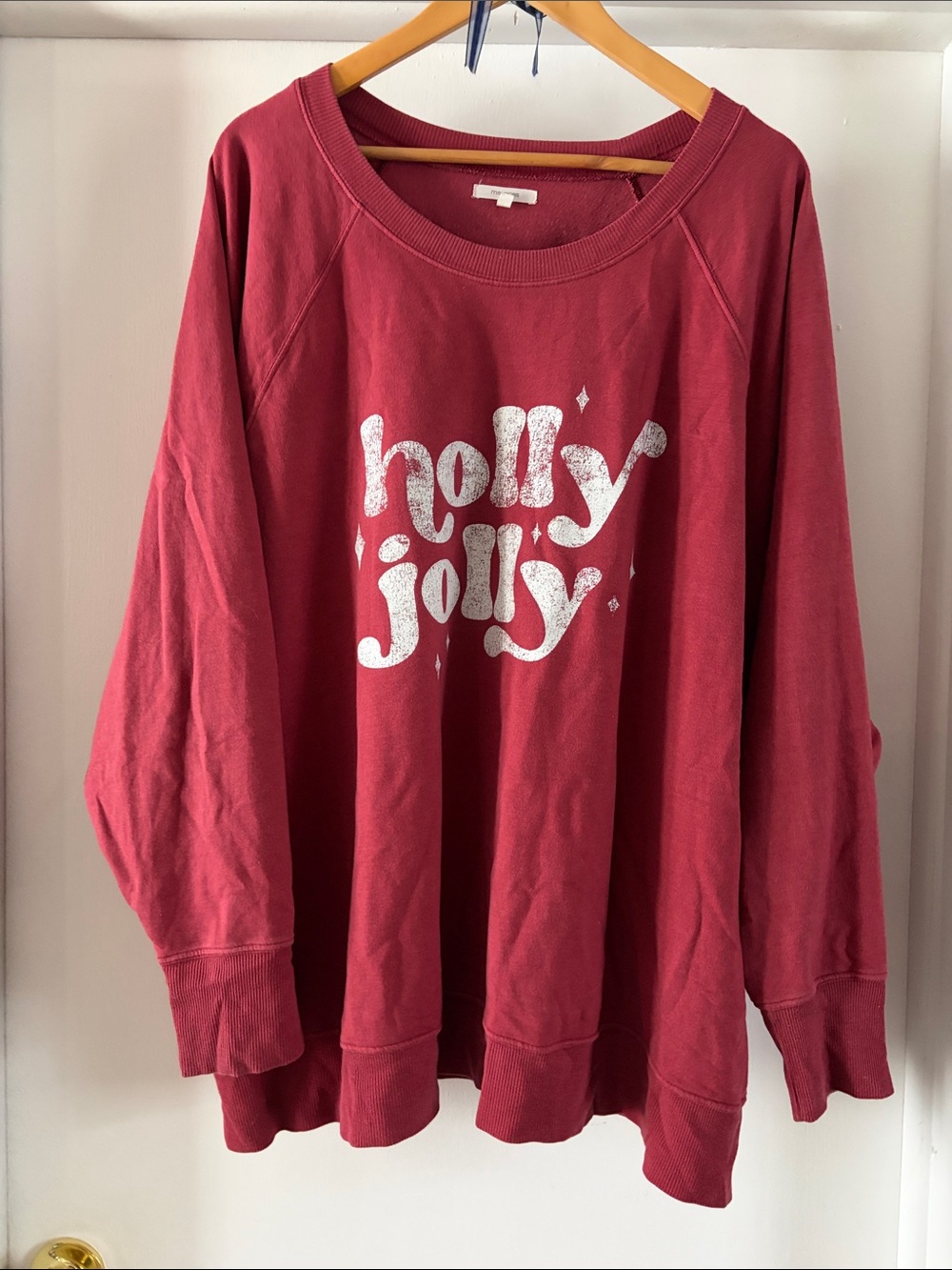 Maurices Red 'Holly Jolly' Crewneck Sweatshirt